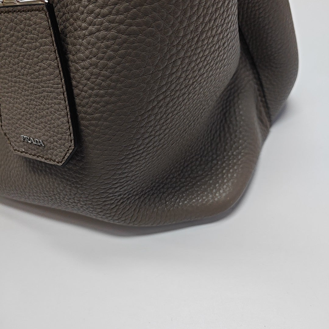 Double Large Calfskin Gray