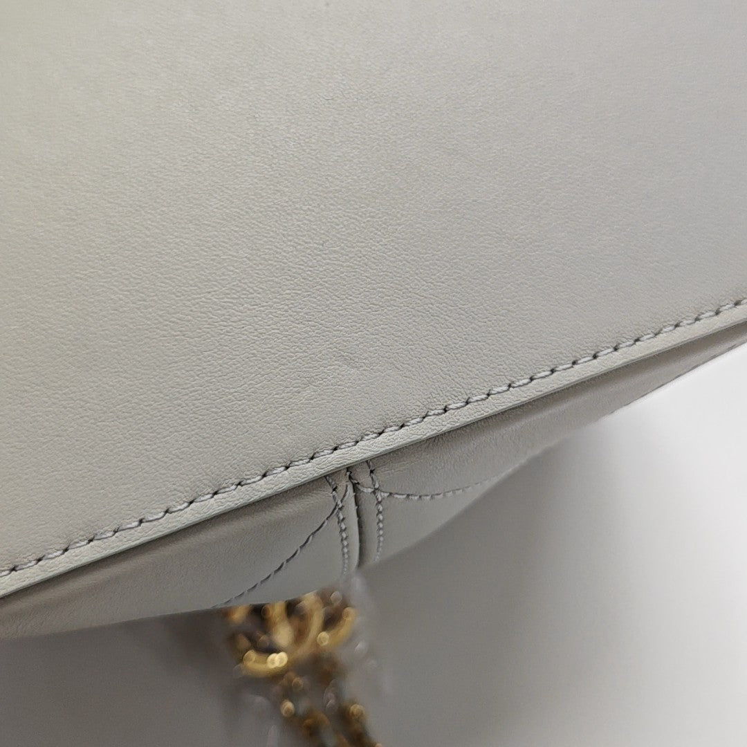 Quilted Calfskin Top Handle Bag Small Green