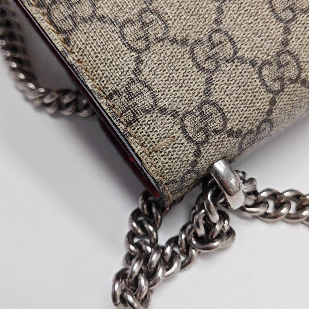 Dionysus Mini Monogram Coated Canvas Beige