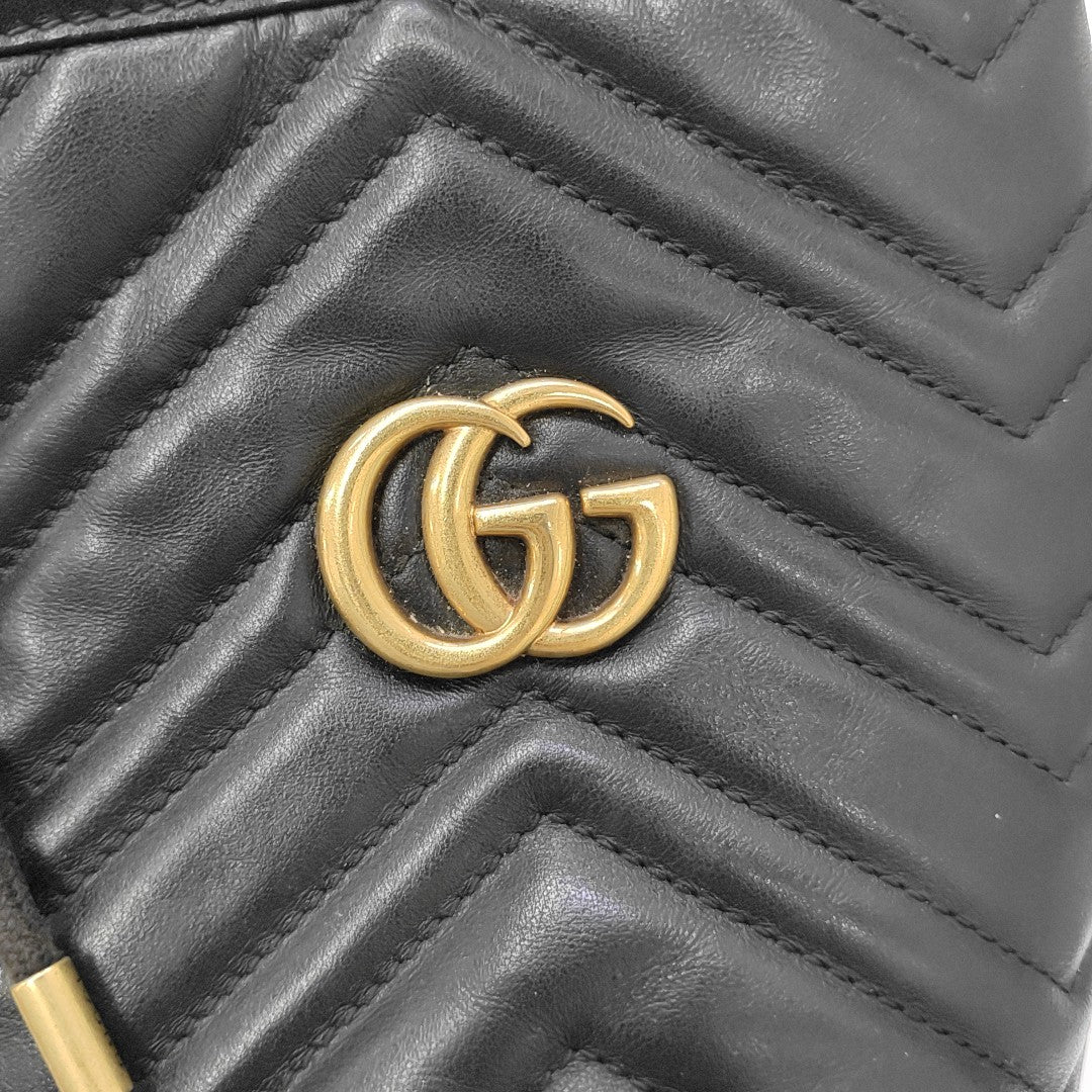 GG Marmont Mini Quilted Calfskin Black