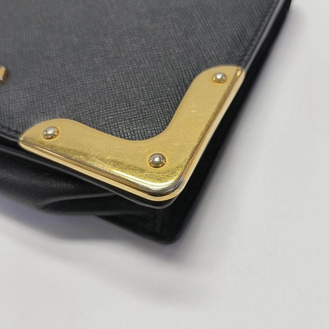 Saffiano Calfskin Shoulder Bag Black