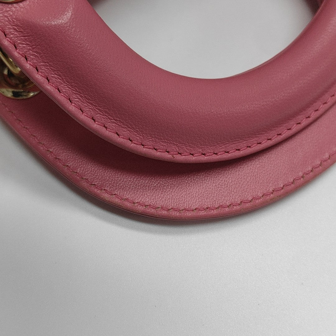Lady Dior Mini Cannage Lambskin Red