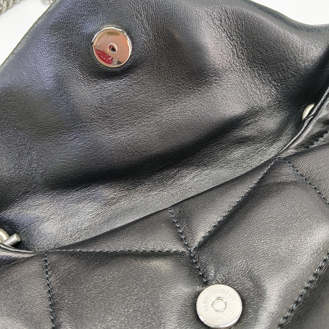PUFFER Mini Chevron Lambskin Black