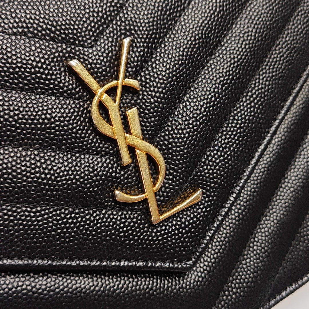 MONOGRAM Chevron Calfskin Black