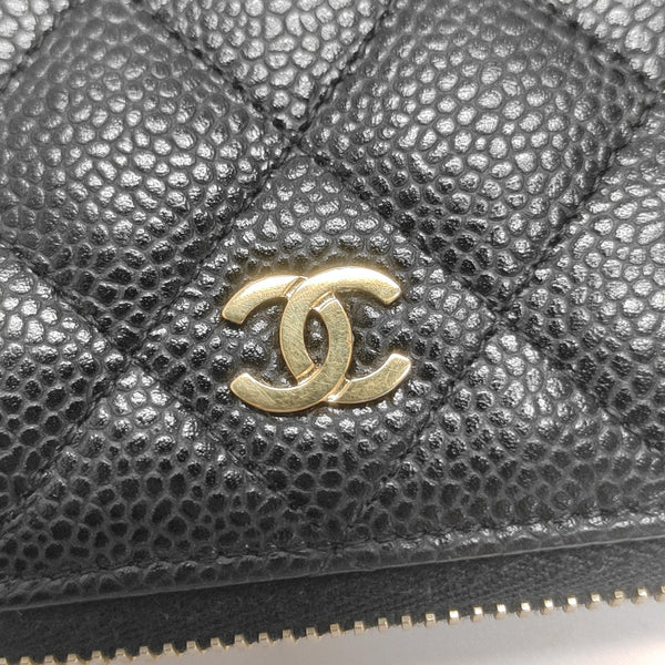 Quilted Grained Calfskin Wallet Black