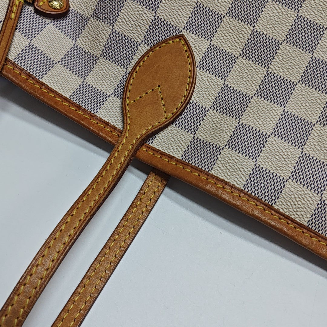 NEVERFULL MM Damier Azur Coated Canvas Beige