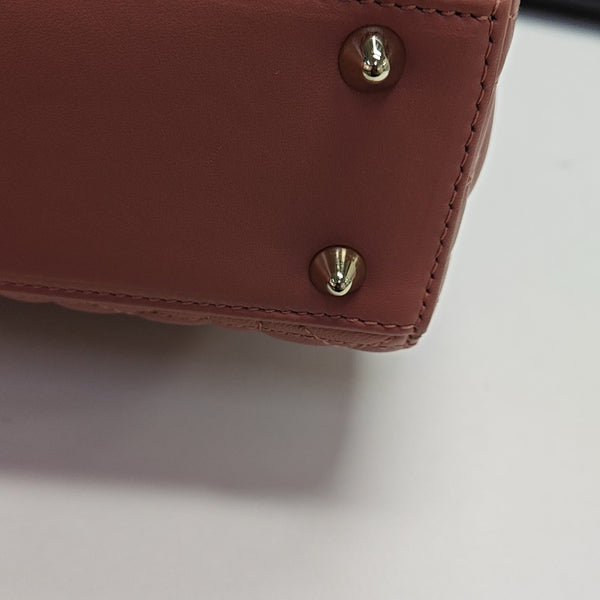 Lady Dior Small Cannage Lambskin Beige