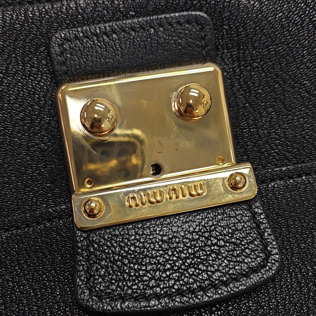 Calfskin Top Handle Bag Black
