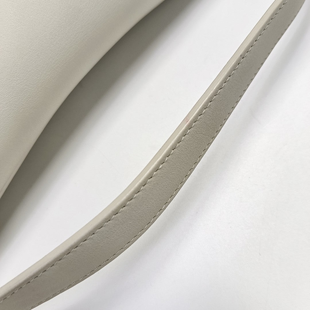 Saddle Small Calfskin White