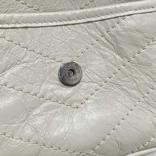 NIKI Small Chevron Calfskin White