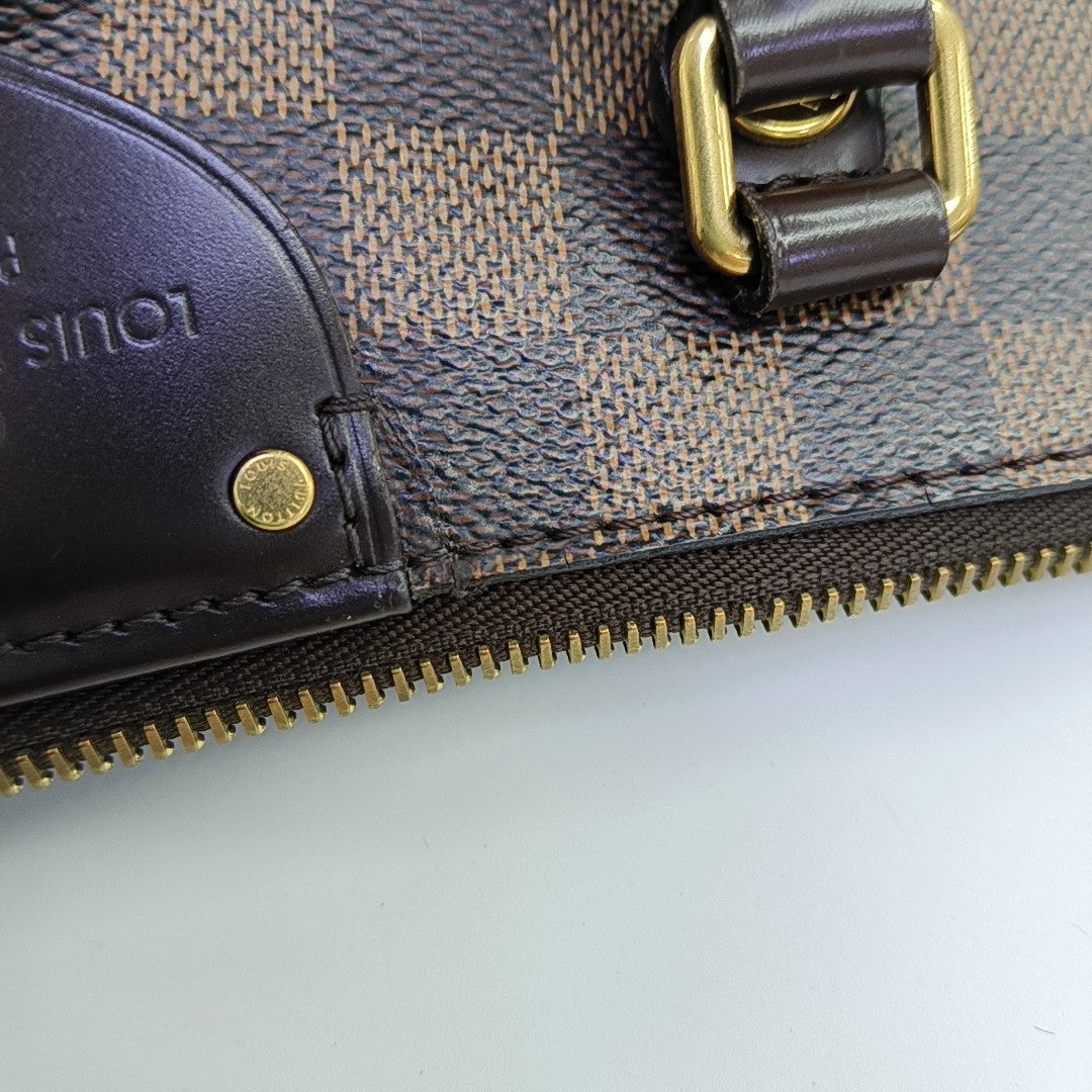 SIENA Damier Ebene Coated Canvas Brown