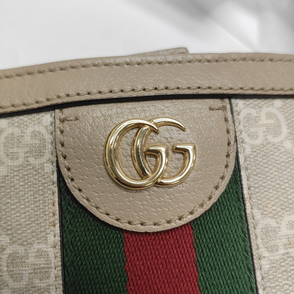 Ophidia Medium Monogram Coated Canvas Beige