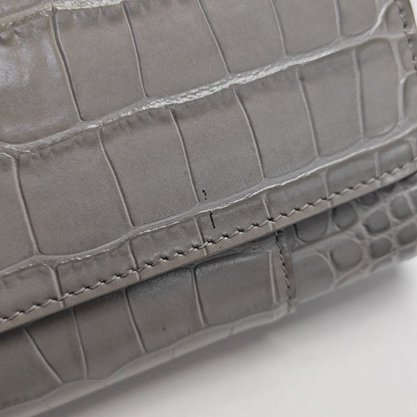 Hourglass Wallet On Chain Mini Calfskin Gray