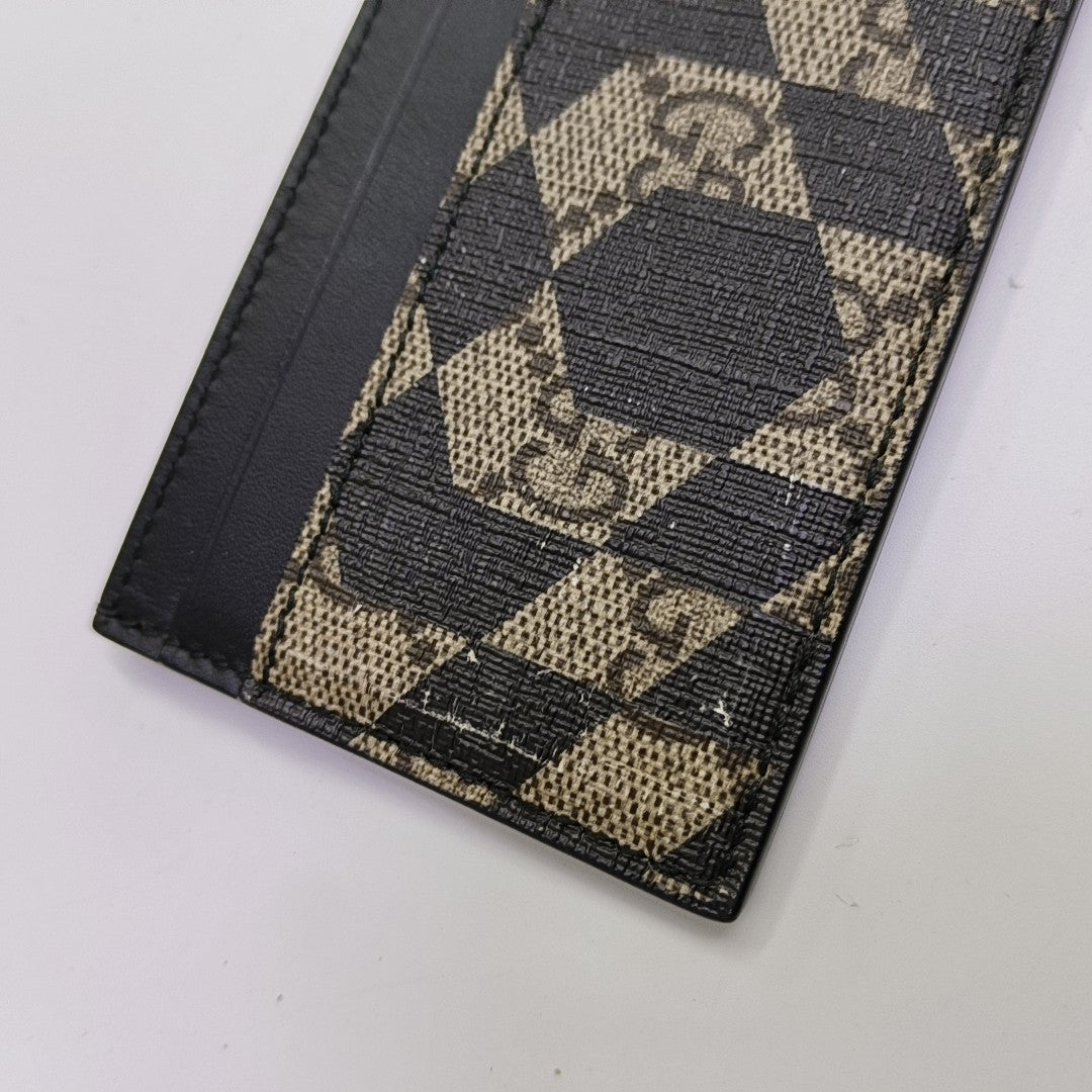 Retro Monogram Coated Canvas Beige Card Holder