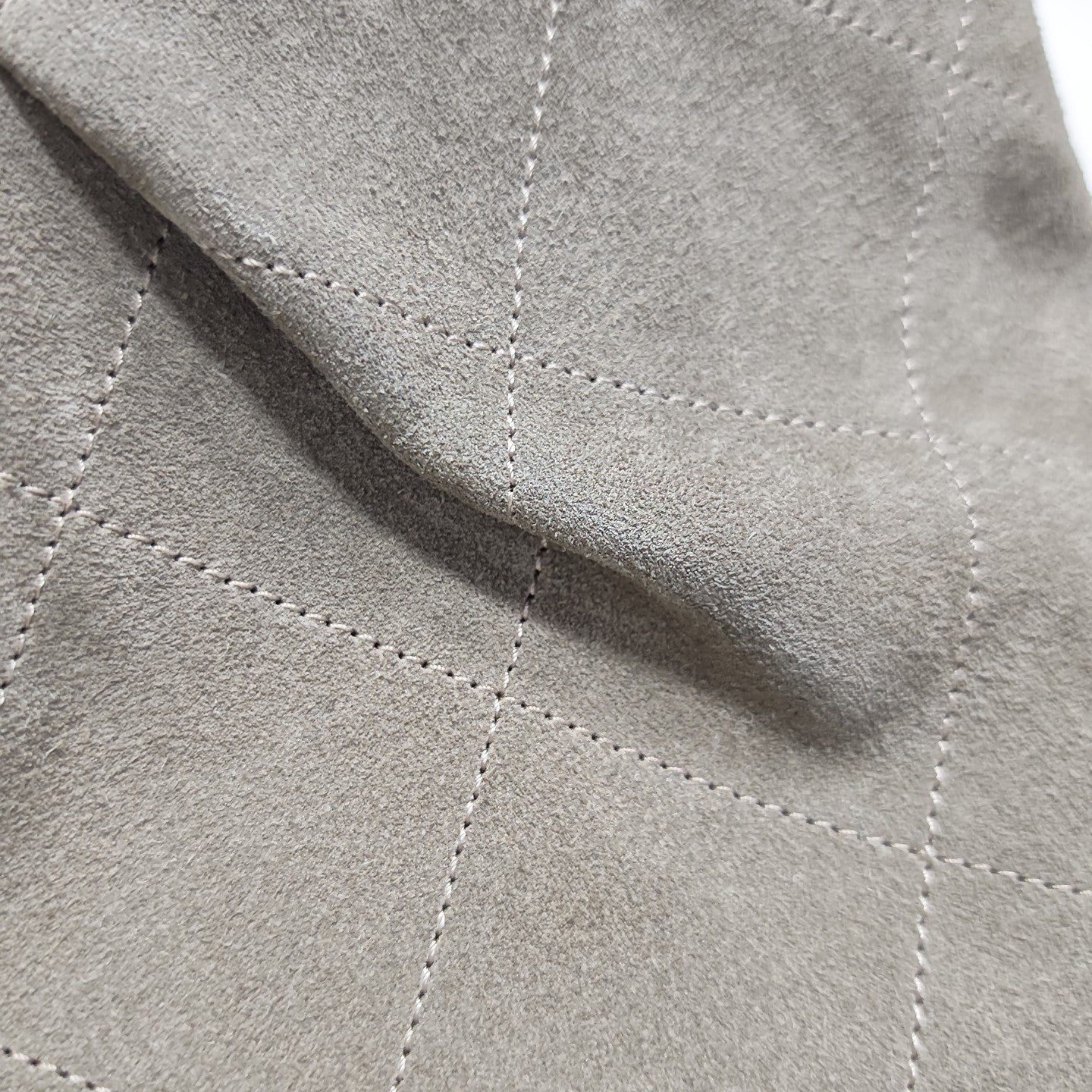 HOBO Large Quilted Suede Gray