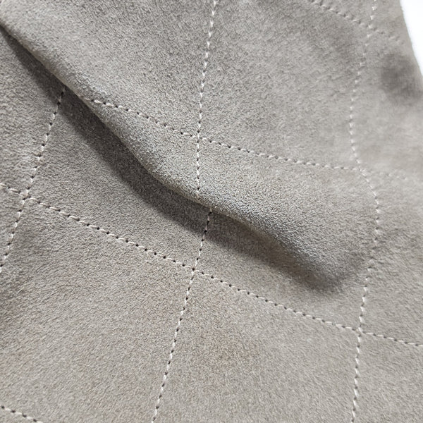 HOBO Large Quilted Suede Gray