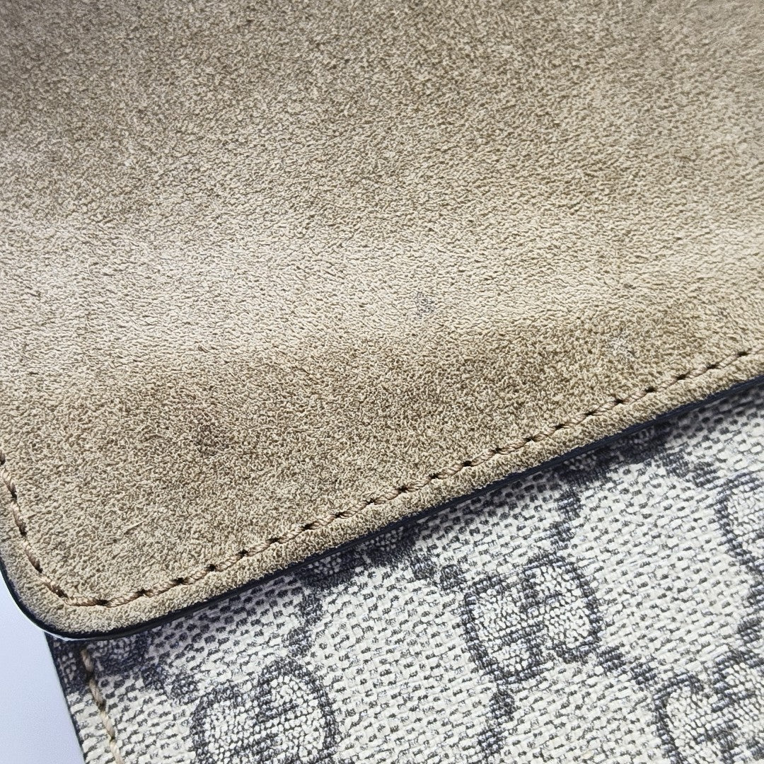 Dionysus Small Monogram Coated Canvas Beige