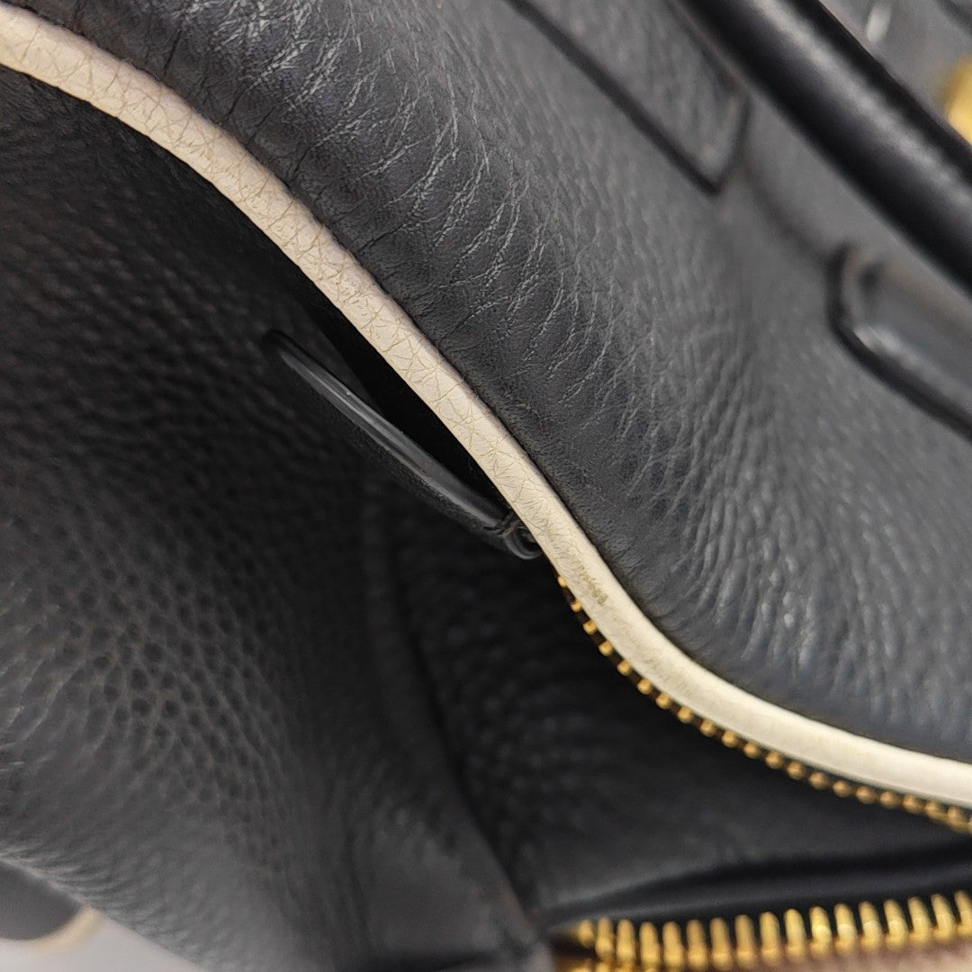 Calfskin Top Handle Bag Black