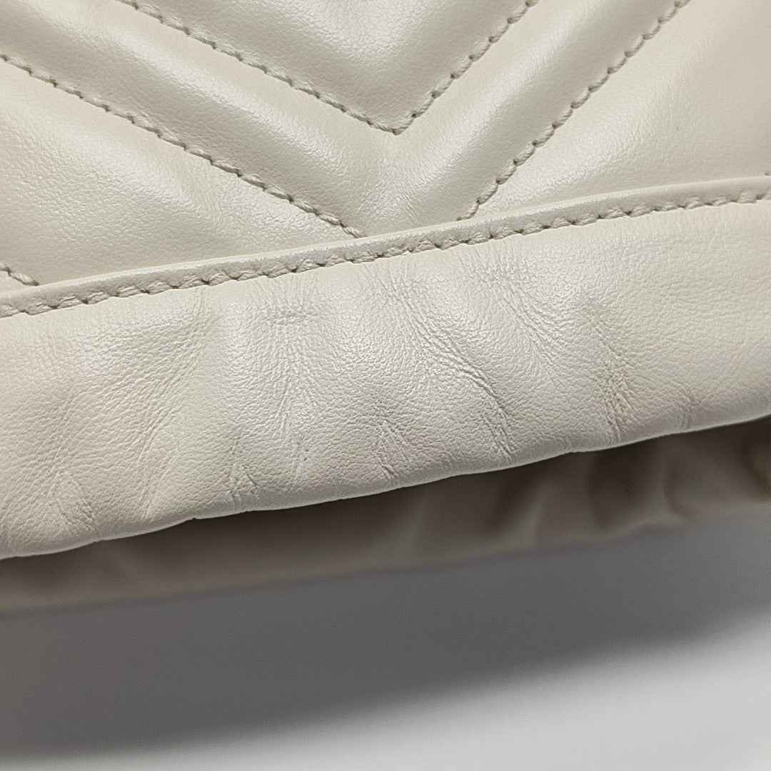 GG Marmont Mini Quilted Calfskin White