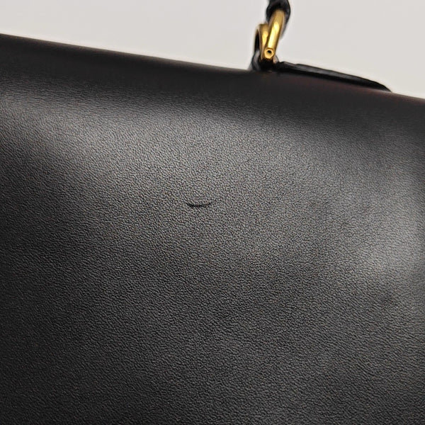 Calfskin Top Handle Bag Black