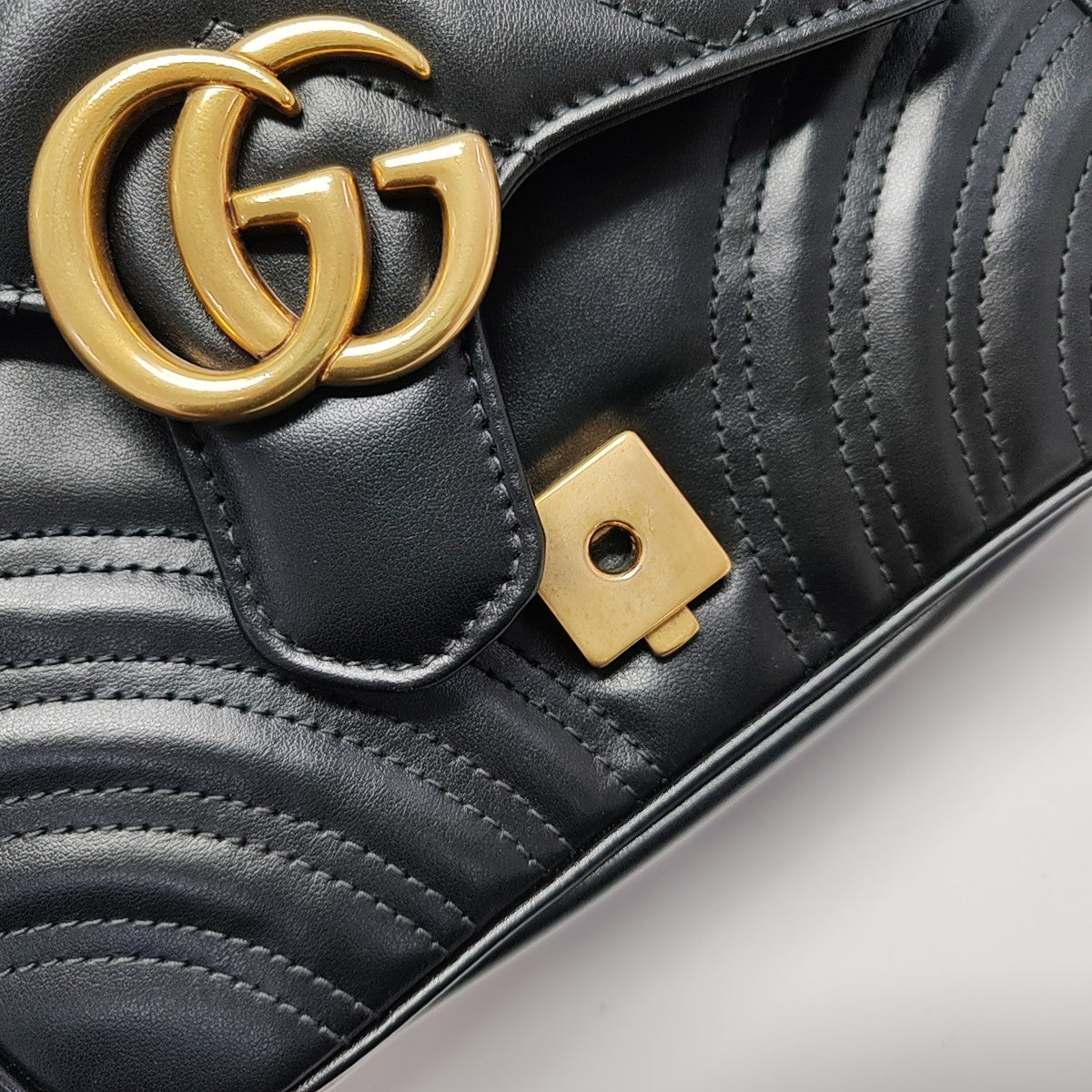 GG Marmont Small Quilted Calfskin Black