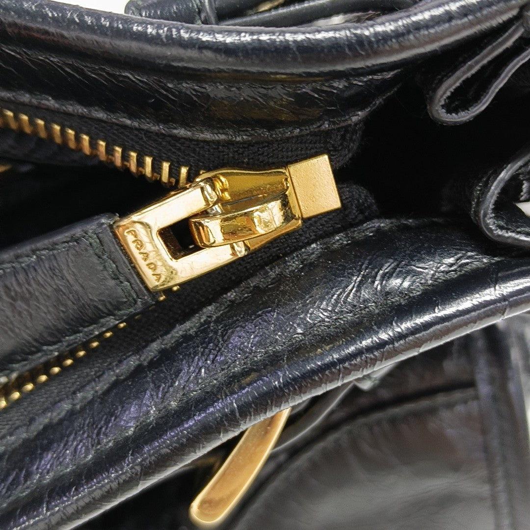 Quilted Calfskin Shoulder Bag Large Black
