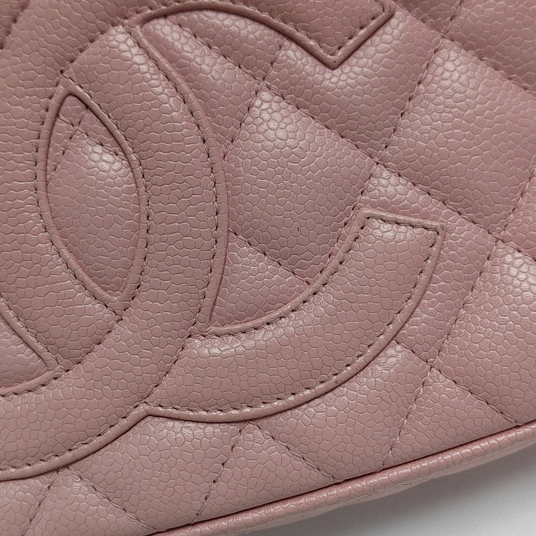 Quilted Grained Calfskin Top Handle Bag Pink