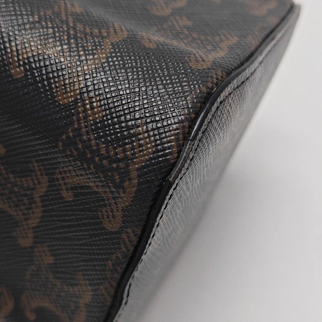 Coated Canvas Shoulder Bag Black
