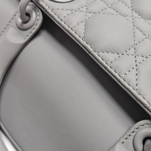 Lady Dior Small Cannage Lambskin Gray