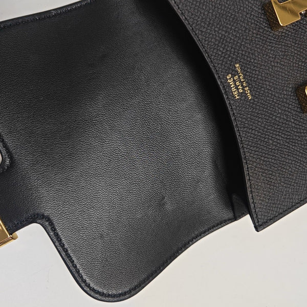 Constance Slim Epsom Black Wallet