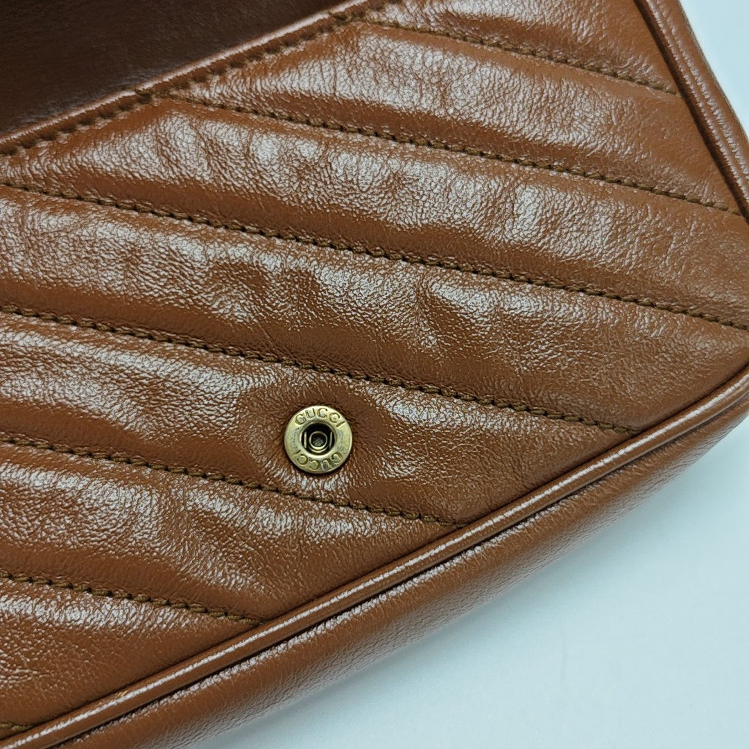 GG Marmont Mini Quilted Calfskin Brown