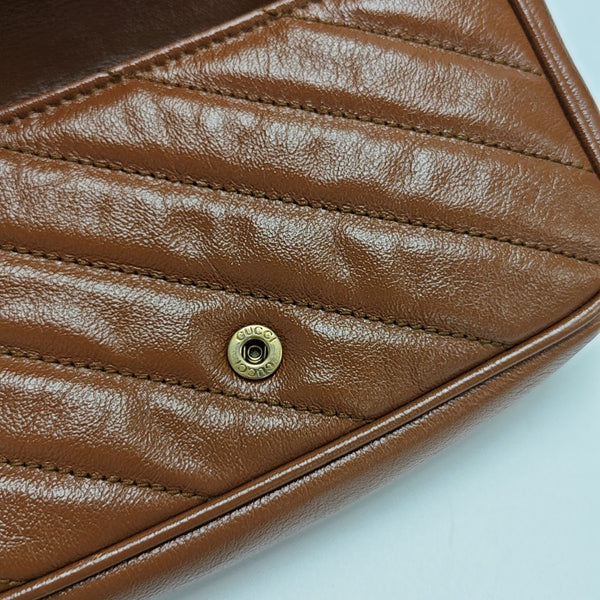 GG Marmont Mini Quilted Calfskin Brown