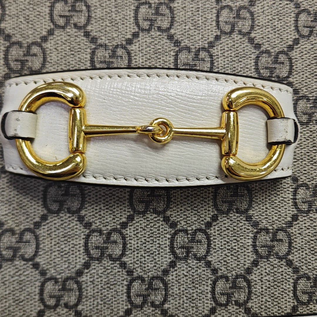 Horsebit 1955 Small Monogram Coated Canvas Beige