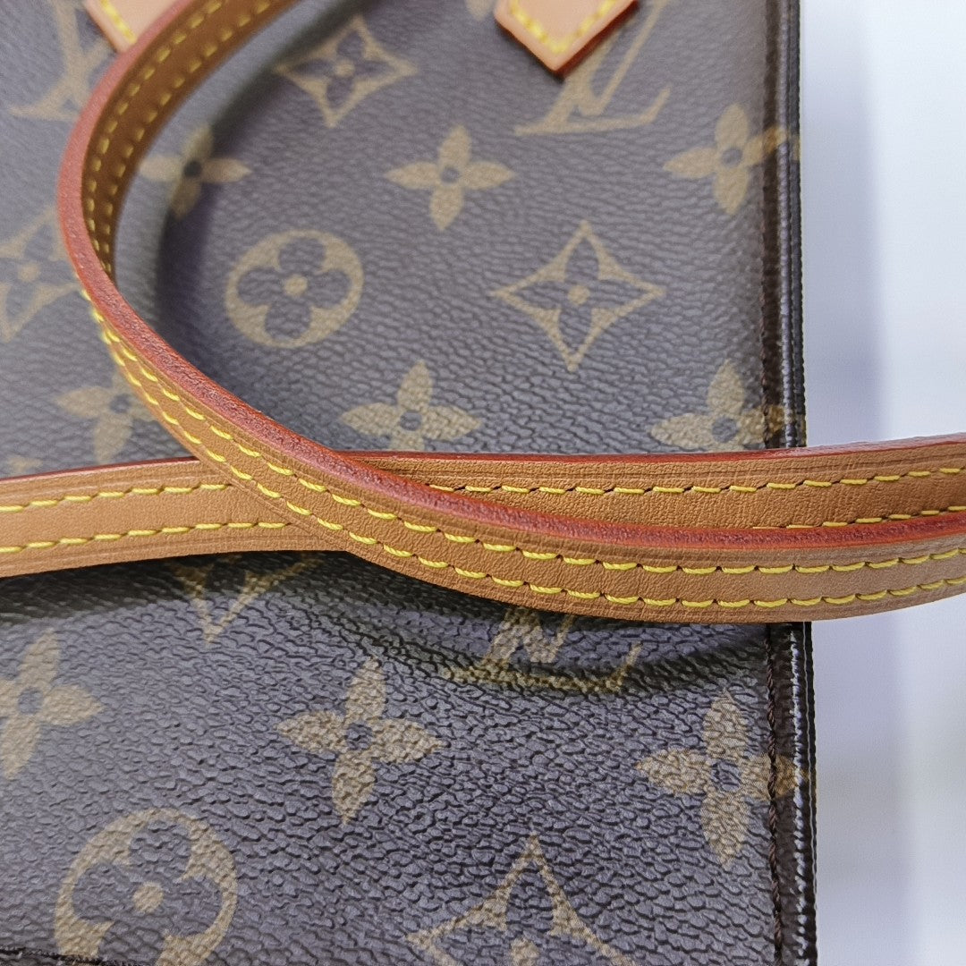 SAC PLAT Mini Monogram Coated Canvas Brown