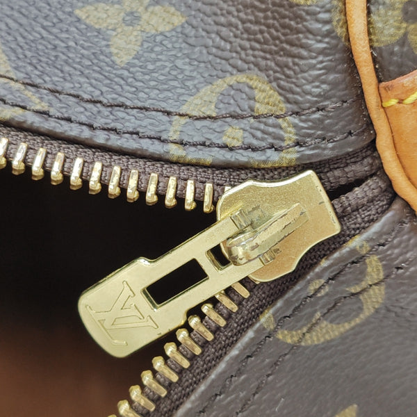 KEEPALL 50 Monogram Coated Canvas Brown