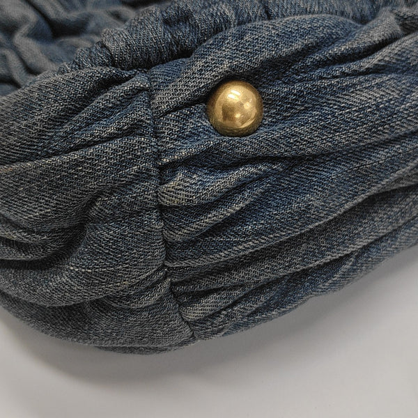 Quilted Denim Tote Bag Blue