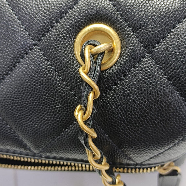 Grained Calfskin Shoulder Bag Black