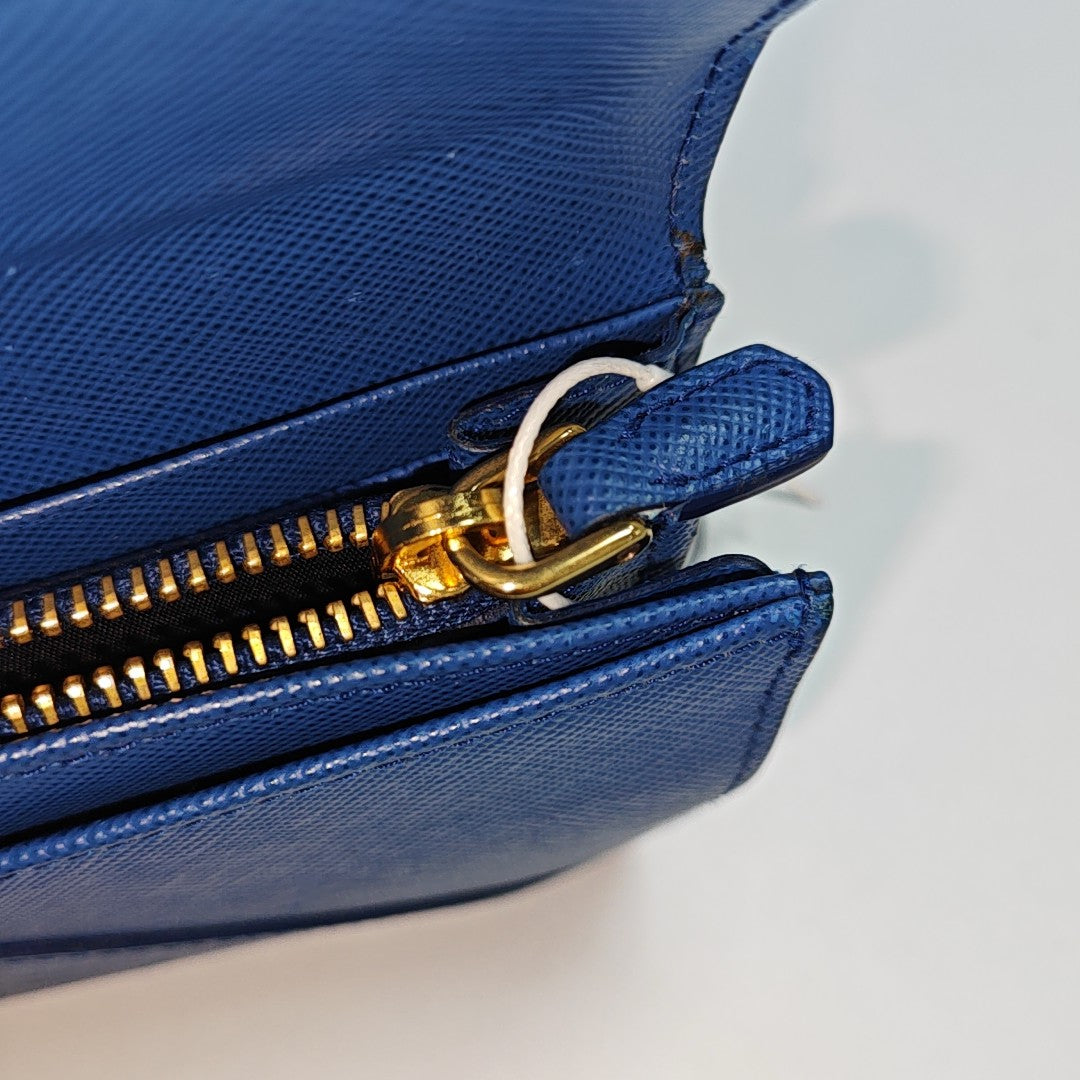 Envelope Wallet Saffiano Calfskin Blue