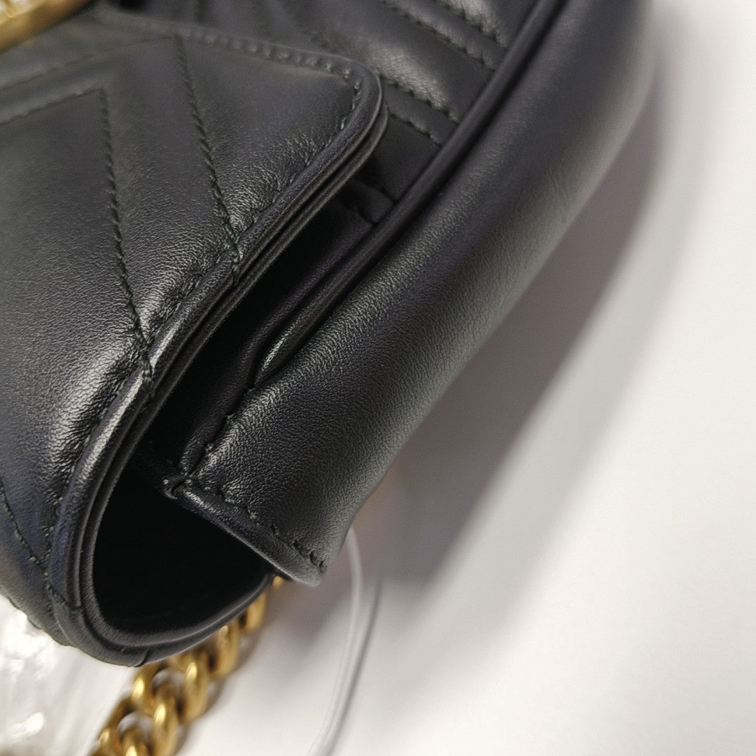 GG Marmont Small Quilted Calfskin Black
