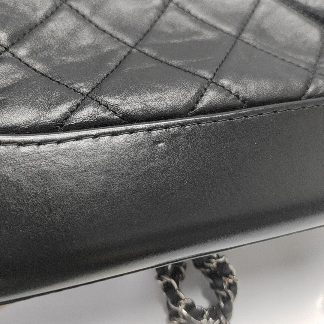 GABRIELLE Small Quilted Vintage Calf Black