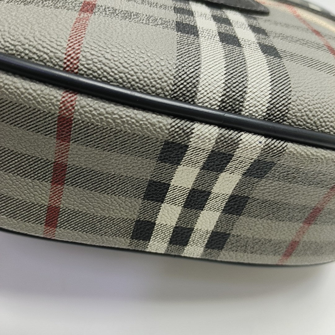 Coated Canvas Shoulder Bag Gray