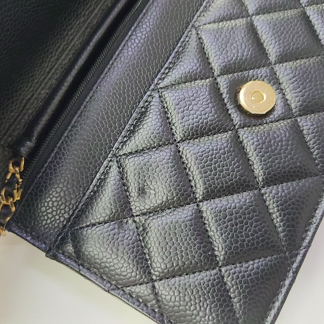 WOC Quilted Grained Calfskin Black
