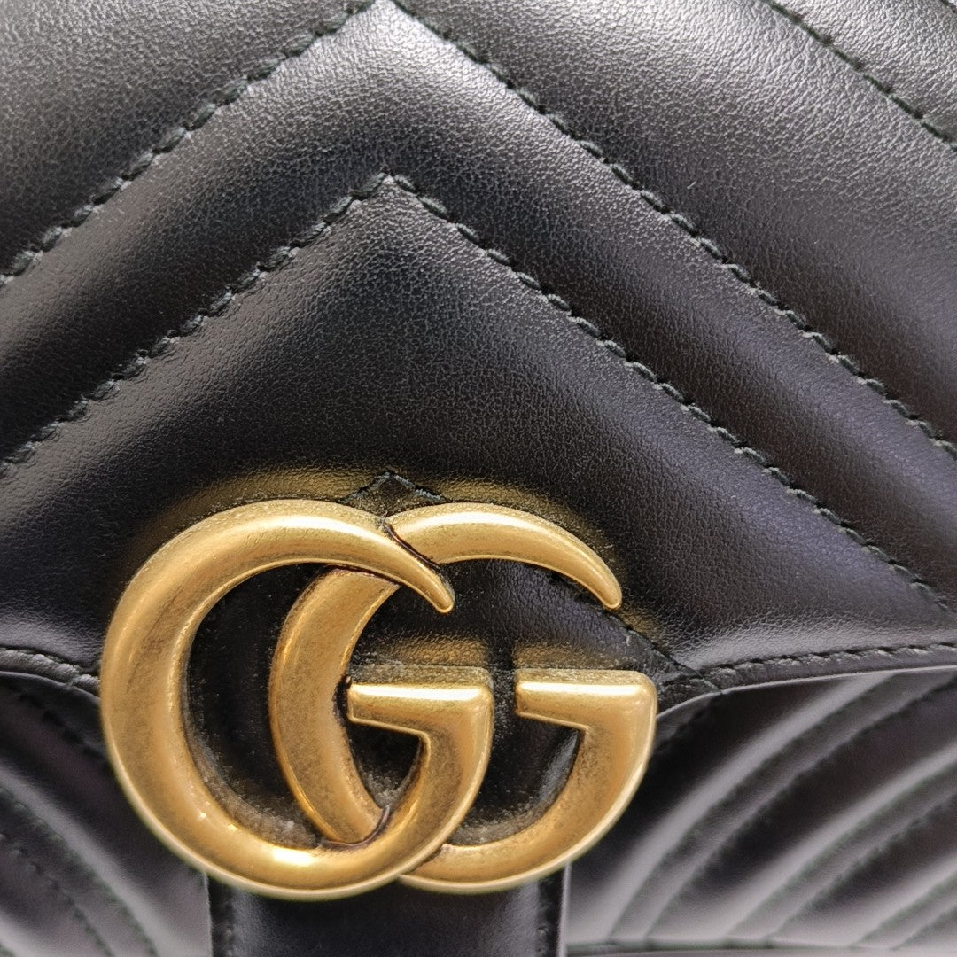 GG Marmont Small Quilted Calfskin Black