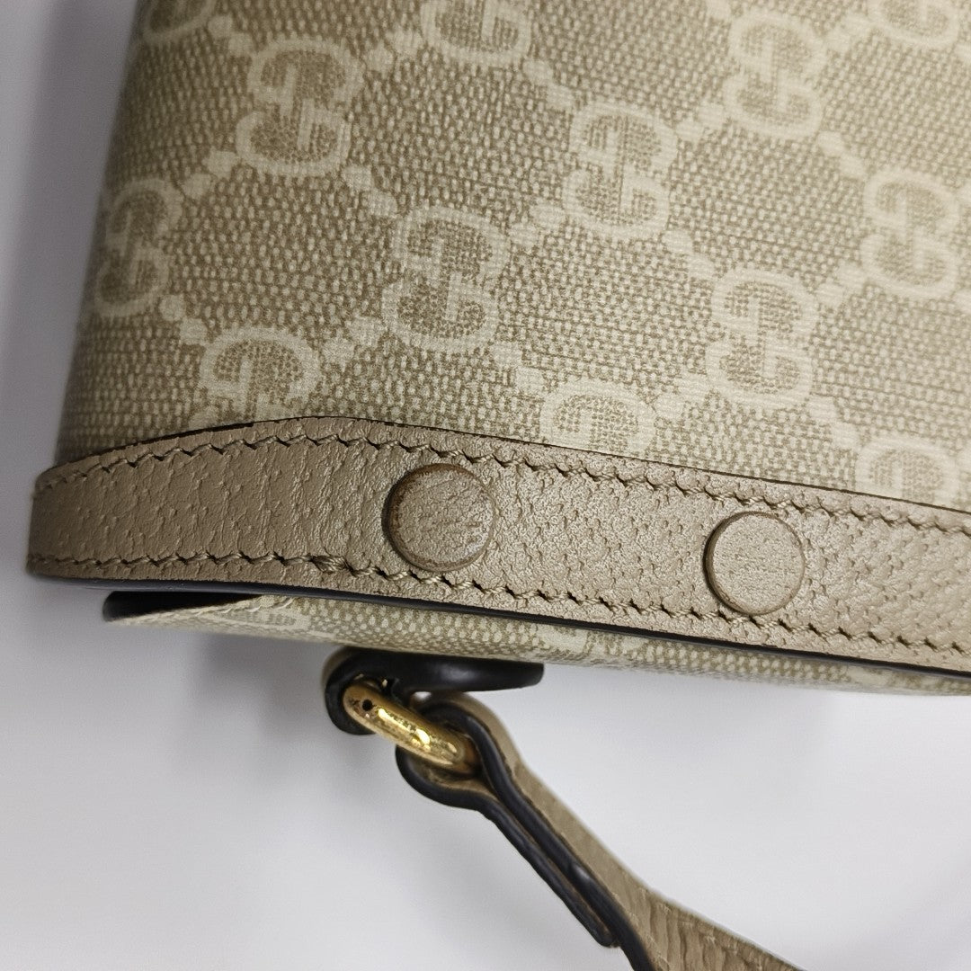 Horsebit 1955 Mini Monogram Coated Canvas Beige