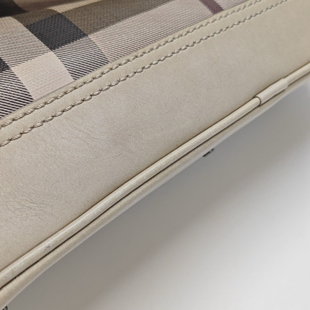 Coated Canvas Top Handle Bag Gray