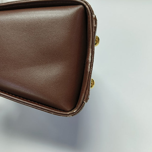 Calfskin Top Handle Bag Brown