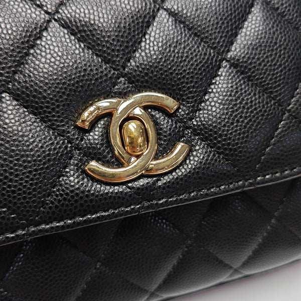 COCO HANDLE Grained Calfskin Black