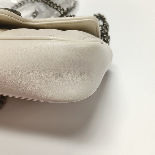 GG Marmont Mini Quilted Calfskin White