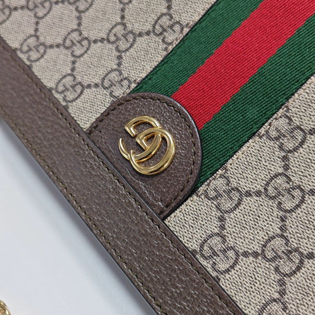 Ophidia Small Monogram Coated Canvas Beige