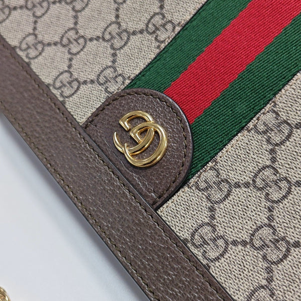 Ophidia Small Monogram Coated Canvas Beige